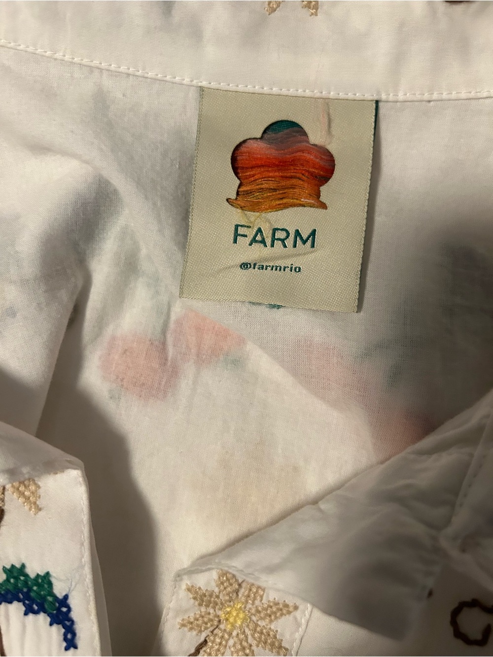FARM Rio White Logo Tag Cotton Dress never worn - Picture 9 of 9